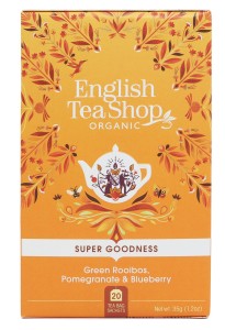 Herbata English Tea Shop Green Rooibos, Pomegranate & Blueberry 20 kopert - organiczna