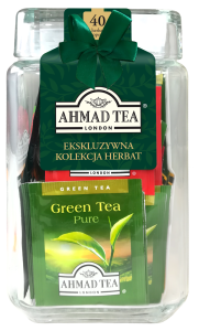 Herbata Ahmad Zestaw 40 kopert  w  słoju  - 8 rodzajów po 5 torebek