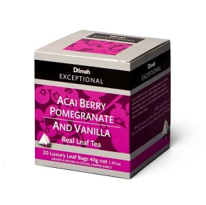 Herbata Dilmah Exceptional Acai Berry Pomegranate and Vanilla 20 piramidek - czarna o smaku owoców i wanilii