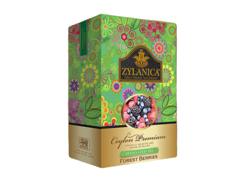 Herbata Zielona Zylanica Ceylon Premium Green Tea Forest Berries 100g