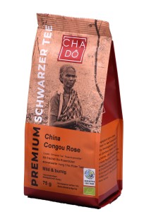 Herbata Cha Do Congou Rose 75g - czarna z płatkami róż, ekologiczna WFTO