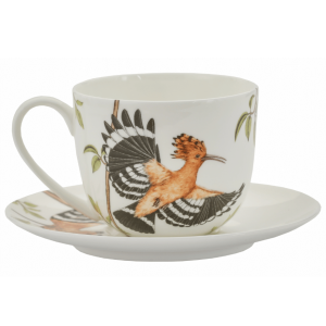 Porcelanowa Filiżanka Ptaki Polski Dudek 300ml - ze spodkiem