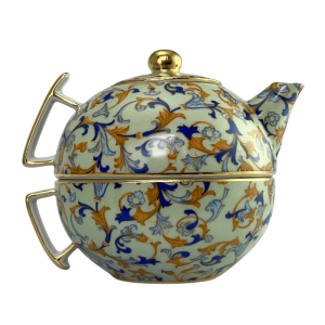 Porcelanowy komplet do herbaty Tea For One  - dzbanek, filiżanka i sitko