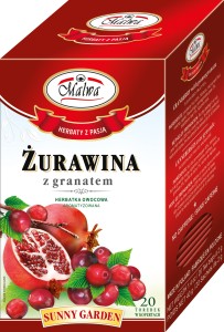 Herbata Malwa Sunny Garden Żurawina z Granatem- 20 torebek 