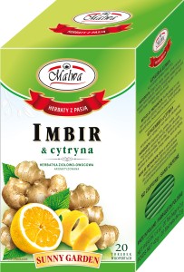 Herbata Malwa Sunny Garden Imbir z Cytryną- 20 torebek 