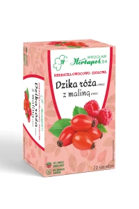 Herbata Owocowa Herbapol Dzika Róża z Maliną 20x3g w saszetkach - z malinami, czarną porzeczką i dziką różą