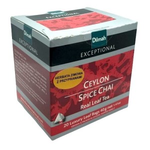 Herbata Dilmah Exceptional Ceylon Spice Chai 20x2g – czarna rozgrzewająca z przyprawami i ziołami w piramidkach